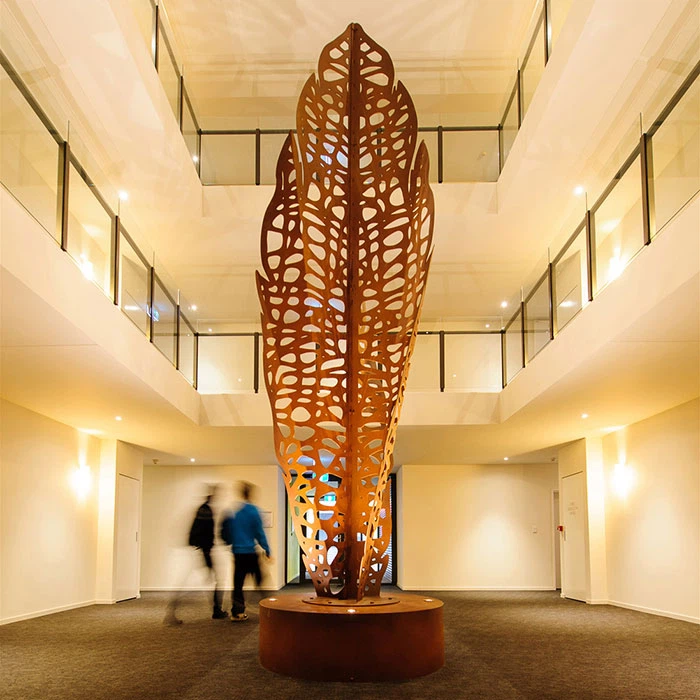 Leaf-shaped Corten Steel Art Sculpture